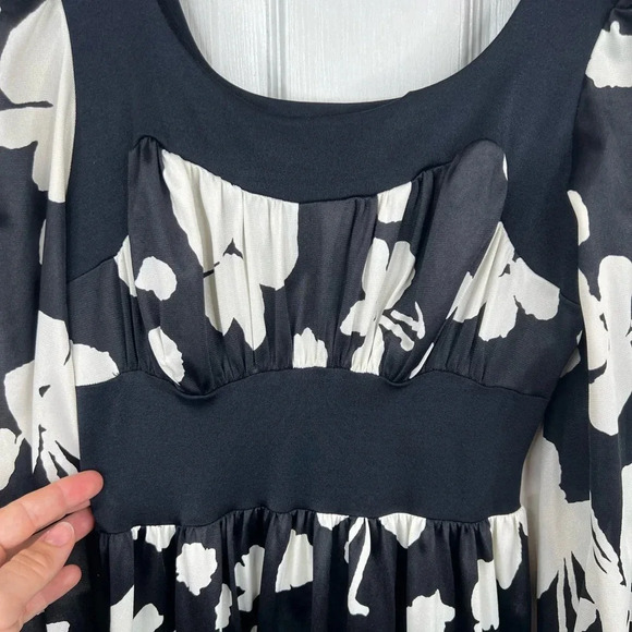 Olga Vintage 1970s Black Psychedelic Butterfly Maxi Dress Size 10 equal 4/6 - Picture 4 of 15